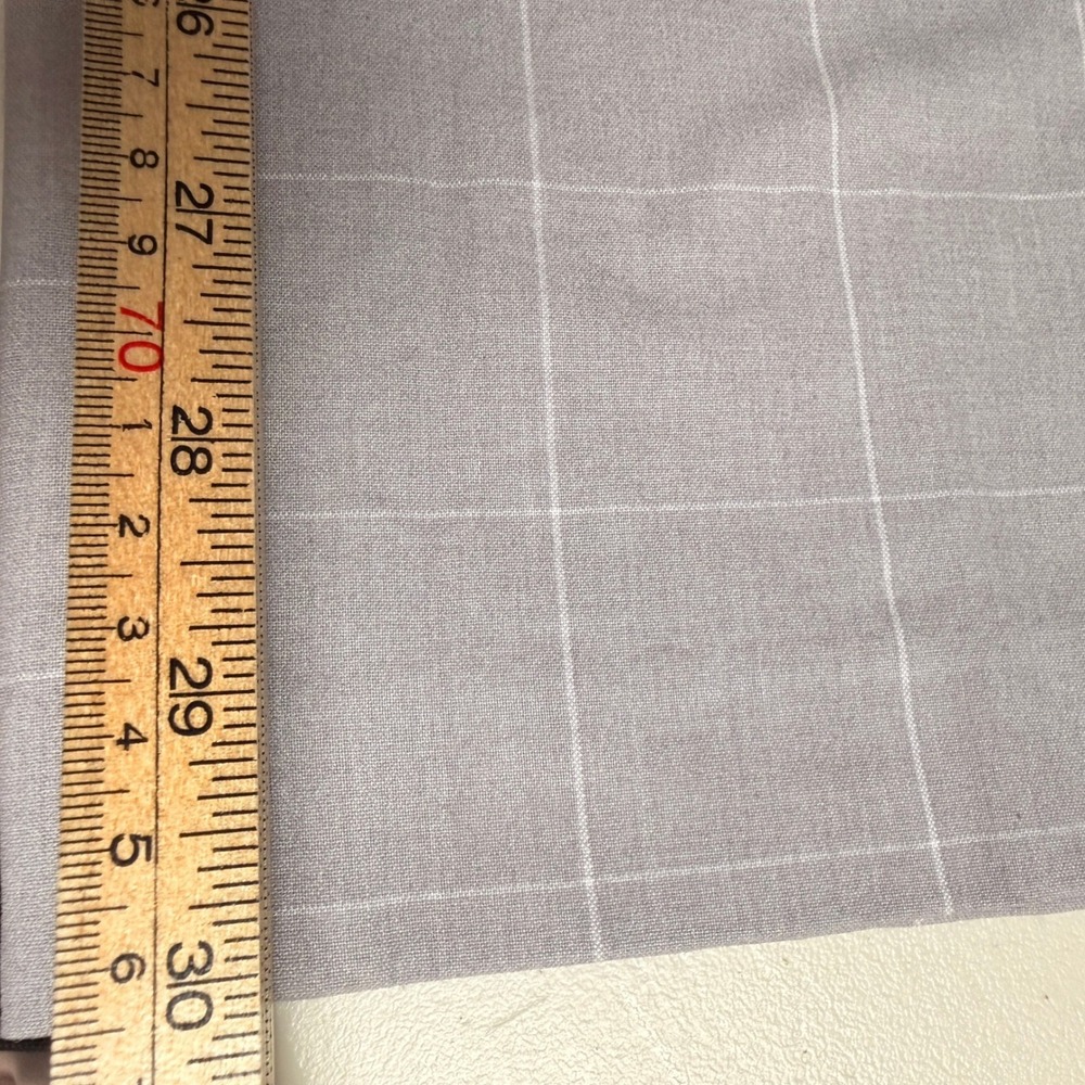 Womens Windowpane Plaid Trousers M Grey Office Workwear Wide Leg Pants Preppy - Picture 11 of 12